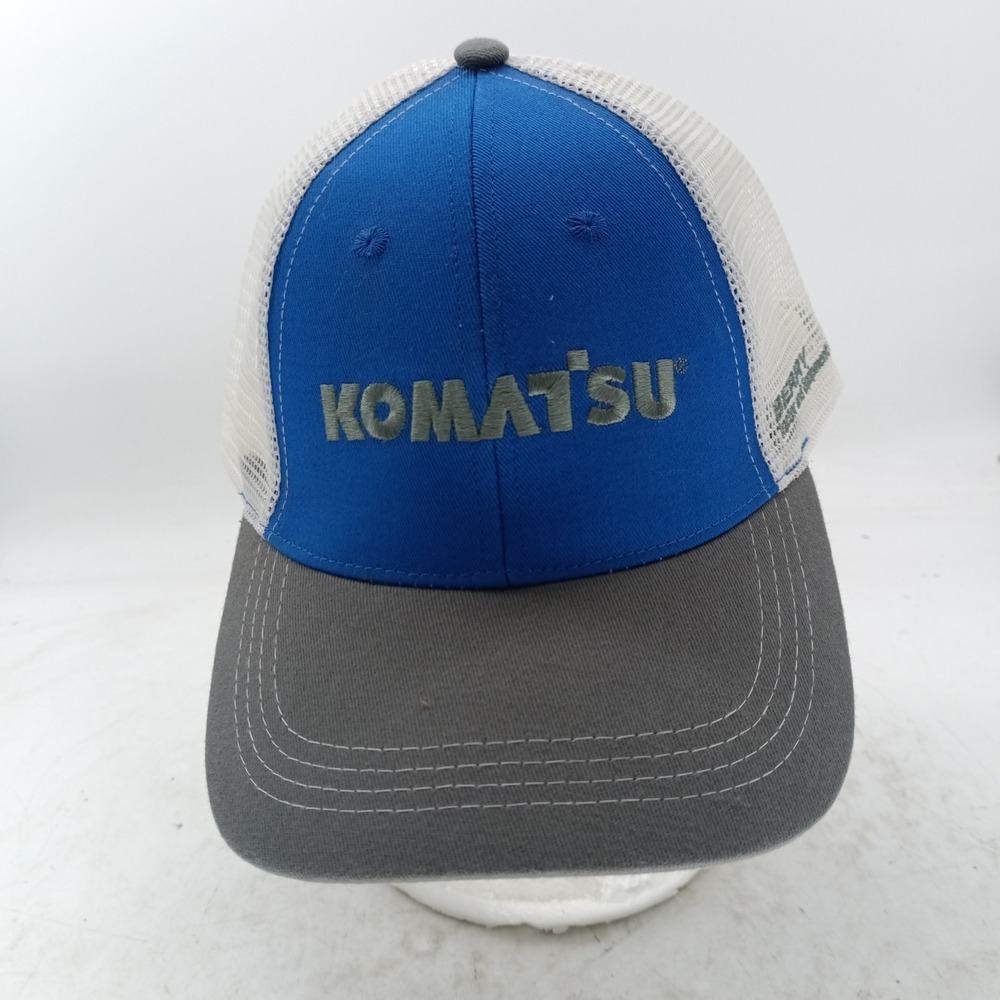 Komatsu Berry Tractor Equipment Co Trucker Hat Blue Gray Mesh Adjustable Cap #12